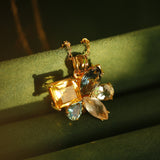 “As Brilliant as Jewels” Vintage Floral Colored Gemstone Necklace