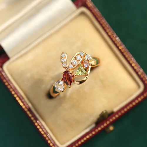 Original Design Rabbit Ring, Silver with Gold Plating