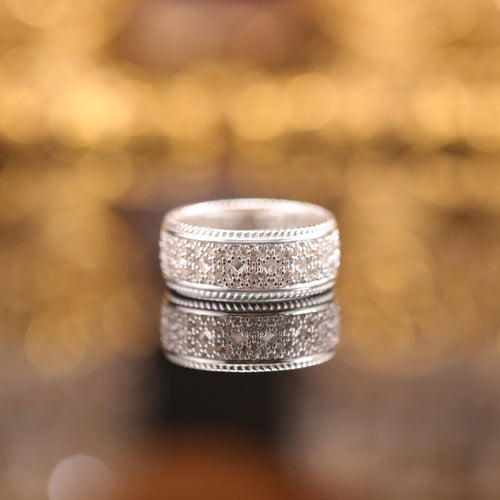 “Weaving Light” Original Design Openwork Lace Ring, Sterling Silver