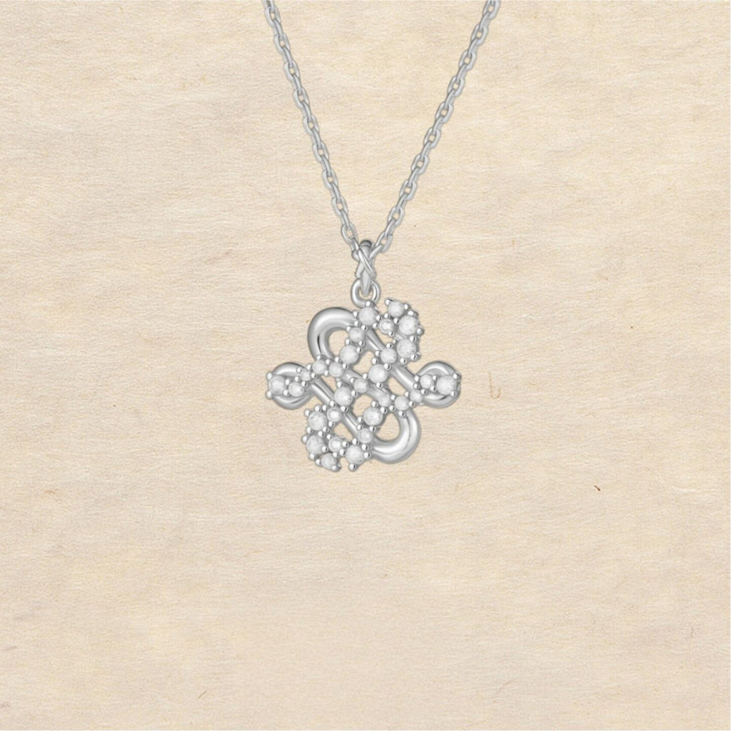 Original, New Chinese-Style Light Luxury Diamond-Set Swastika Necklace in 925 Sterling Silver