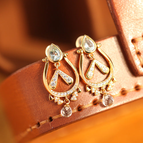 Original Design Rabbit Earrings, Silver with Gold Plating