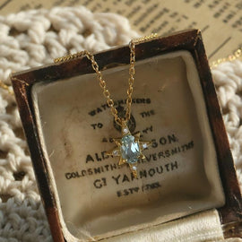 Affordable Luxury Vintage Topaz Necklace: Gold-Plated Silver Choker