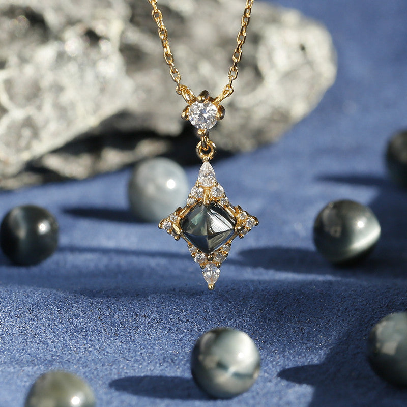 Original Sugar Tower Topaz Star Necklace, Silver with Gold Plating