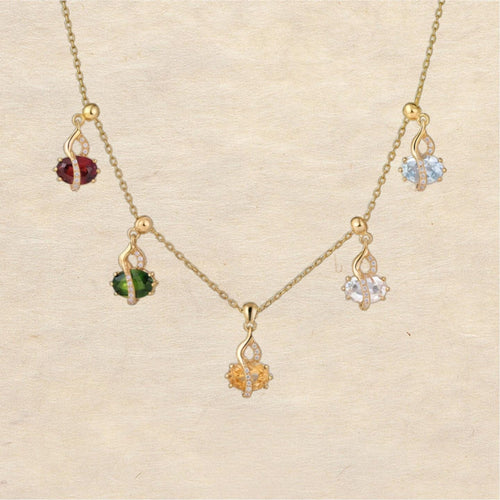 Colorful Gourd-Shaped New Chinese-Style Original Design Pendant, Silver with Gold Plating