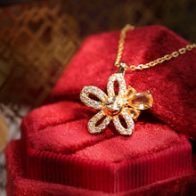 Load image into Gallery viewer, Original Citrine Necklace in Gold-Plated Silver with Diamonds
