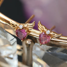 Load image into Gallery viewer, Original Design Pink Tourmaline Stud Earrings in Sterling Silver