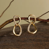 Original Möbius Strip Moissanite Sterling Silver Stud Earrings