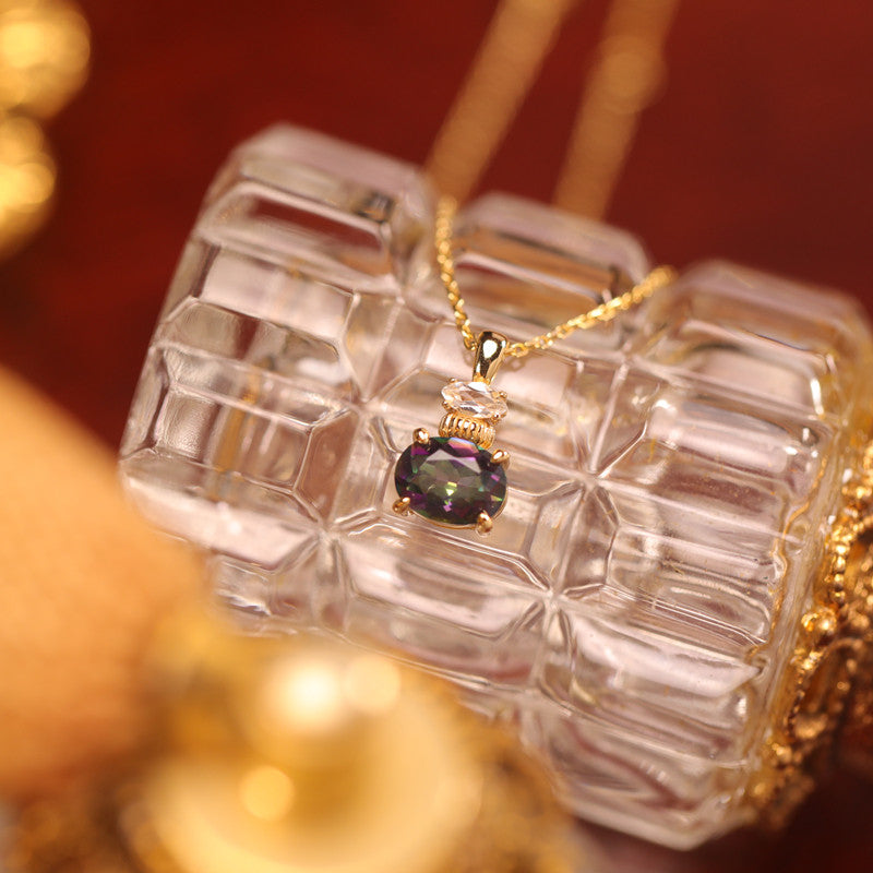 Proust Original Scent Memory Rainbow Topaz Perfume Bottle Necklace