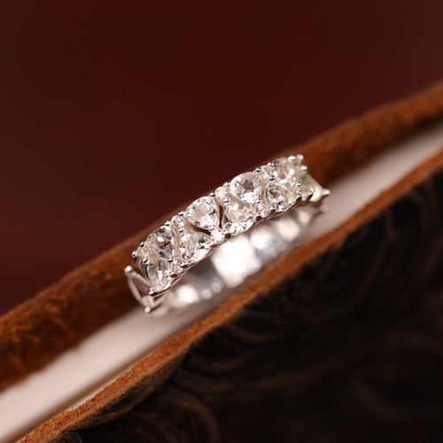 Original Mini Cake White Crystal Ring in Sterling Silver with Diamonds