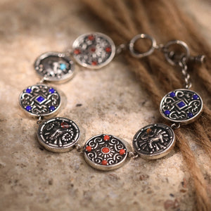 Original Design Urban Nomad-Style Turquoise Bracelet in Sterling Silver