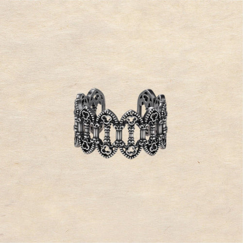 “Dawn of the Holy Court” Original Design Sterling Silver Open-Ended Ring