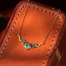 Load image into Gallery viewer, Original Design Slytherin Snake Necklace, Silver with Gold Plating
