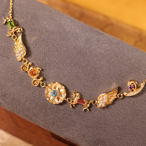 Carousel Original Colored Gemstone Vintage Bracelet