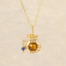 Load image into Gallery viewer, Original Tiger's Eye Necklace with Gold-Plated Silver Choker