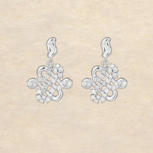 Load image into Gallery viewer, Original, New Chinese-Style Light Luxury Diamond-Set Swastika Earrings in 925 Sterling Silver