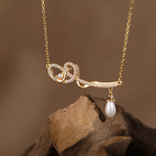 Load image into Gallery viewer, Original Chinese-Style Cloud-Shaped Pearl Necklace, Silver with Gold Plating