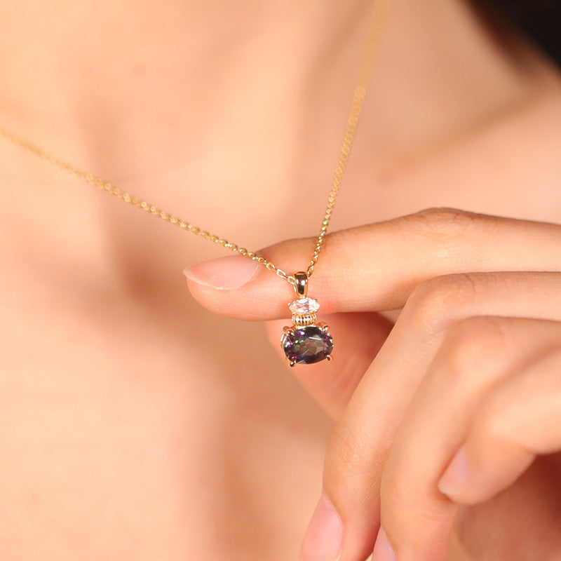 Proust Original Scent Memory Rainbow Topaz Perfume Bottle Necklace