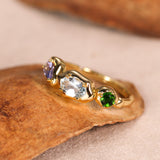 Coco River Original Natural Colored Gemstone Gold-Plated Open-Ended Ring