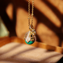 Load image into Gallery viewer, Original Malachite Pinecone Necklace with Sterling Silver Choker