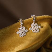 Load image into Gallery viewer, Original, New Chinese-Style Light Luxury Diamond-Set Swastika Earrings in 925 Sterling Silver