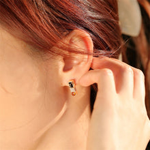 Load image into Gallery viewer, Original Romantic Sunset Rectangular Stud Earrings in Sterling Silver with Diamonds