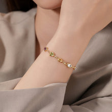 Load image into Gallery viewer, Coco River Original Natural Colored Gemstone Bracelet with Sterling Silver Layered Straps