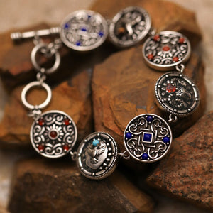 Original Design Urban Nomad-Style Turquoise Bracelet in Sterling Silver
