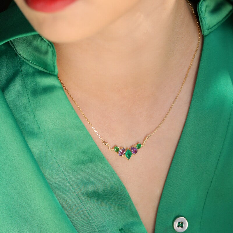 Original Design Slytherin Snake Necklace, Silver with Gold Plating
