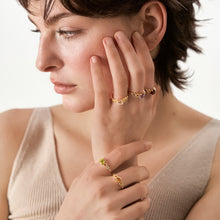 Load image into Gallery viewer, “Five Planets Ring” Original Natural Colored Gemstone Energy Ring with Diamonds