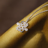 Original, New Chinese-Style Light Luxury Diamond-Set Swastika Necklace in 925 Sterling Silver