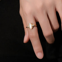 Load image into Gallery viewer, Original Design White Pearl Ring in Gold-Plated Silver with Diamonds