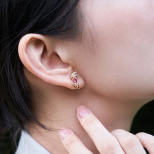 Load image into Gallery viewer, Original Design Pink Natural Tourmaline Star Earrings, Sterling Silver