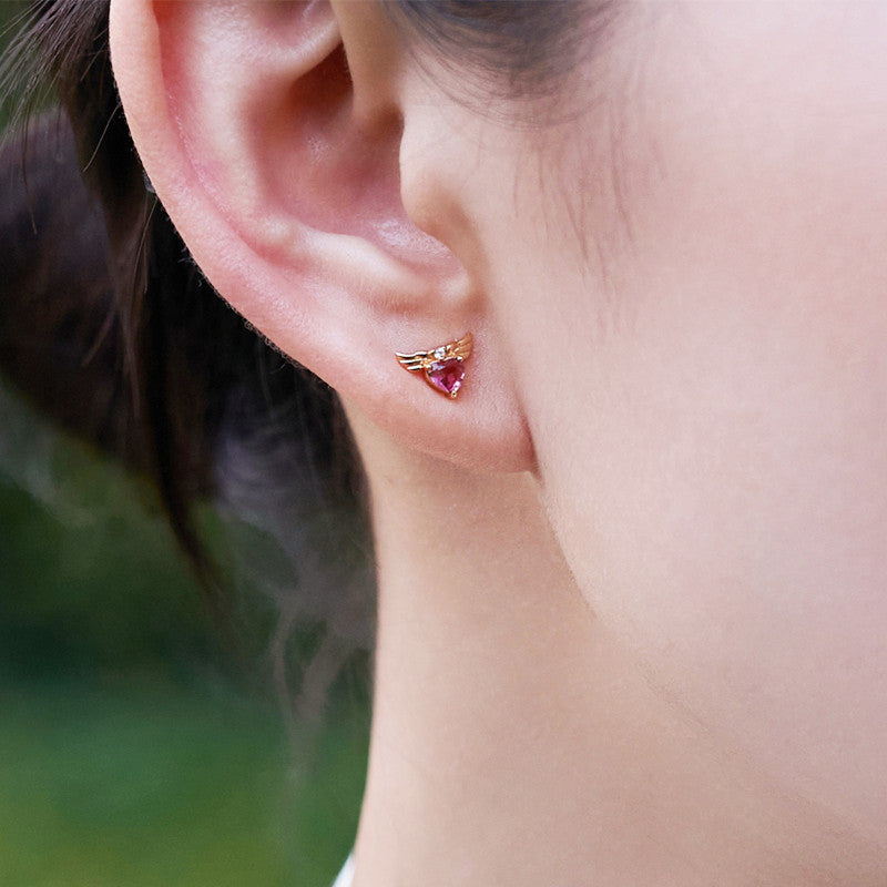 Original Design Pink Tourmaline Stud Earrings in Sterling Silver