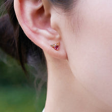Load image into Gallery viewer, Original Design Pink Tourmaline Stud Earrings in Sterling Silver