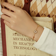 Load image into Gallery viewer, Fenda Stone Bracelet: Silver-Plated with Gold Accents, Vintage-Inspired, Lightly Luxurious, and Niche