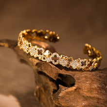 Load image into Gallery viewer, Original Four-Leaf Clover Lucky Sterling Silver Bracelet with Diamonds