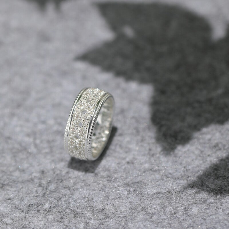 “Weaving Light” Original Design Openwork Lace Ring, Sterling Silver