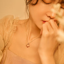 Load image into Gallery viewer, Original Tangerine Garnet Necklace with Gold-Plated Silver Choker