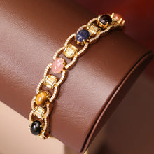 Load image into Gallery viewer, “Spirit Stone Resonance” Original Design Natural Gemstone Bracelet in Sterling Silver