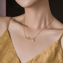 Load image into Gallery viewer, Original Chinese-Style Cloud-Shaped Pearl Necklace, Silver with Gold Plating