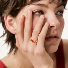 Load image into Gallery viewer, Chihong Original Sun God Red Agate Ring, Gold-Plated