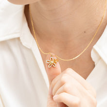 Load image into Gallery viewer, Original Citrine Necklace in Gold-Plated Silver with Diamonds