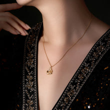 Load image into Gallery viewer, Original New Chinese-Style Osmanthus-Motif Gold Gourd-Shaped Tiger's Eye Necklace with Gold-Plated Silver