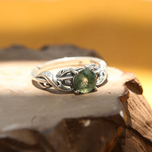 Load image into Gallery viewer, Original Aquamarine Ring: Vintage-Style Open-Finger Ring in Antique-Finished Sterling Silver