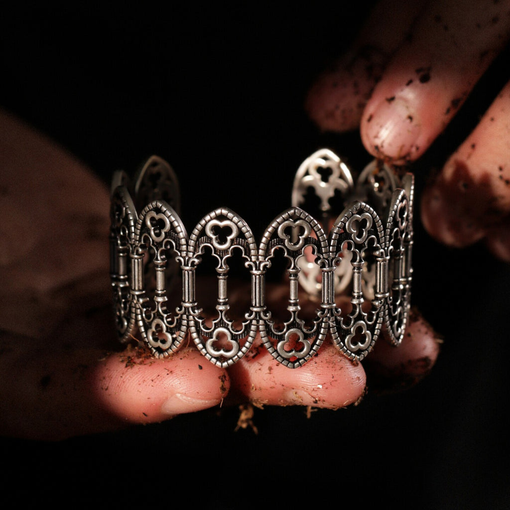 “Dawn of the Holy Court” Original Design Openwork French-Style Sterling Silver Bracelet