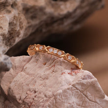 Load image into Gallery viewer, Original Design Starry Sky Ring with Layered Bands in Sterling Silver and Diamond Accents