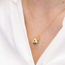 Load image into Gallery viewer, Original Malachite Pinecone Necklace with Sterling Silver Choker