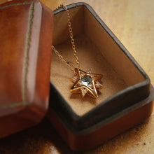 Load image into Gallery viewer, Original Blue Topaz Necklace, Silver with Gold Plating, Vintage Style
