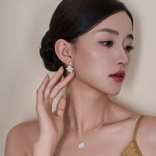 Load image into Gallery viewer, Original, New Chinese-Style Light Luxury Diamond-Set Swastika Earrings in 925 Sterling Silver