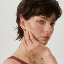 Load image into Gallery viewer, Original Asymmetrical Pony Ear Studs with Silver Pins and Turquoise